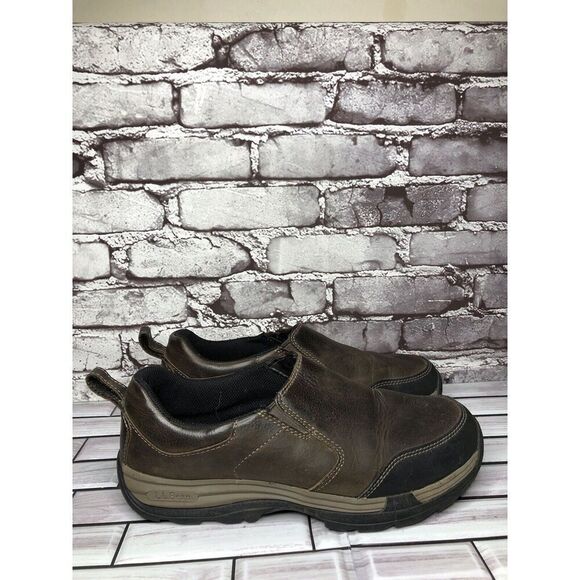 L.L Bean Traverse 507184 Brown Leather Slip On Trail Shoes Men’s Sz 9.5M US/43EU - Picture 11 of 14